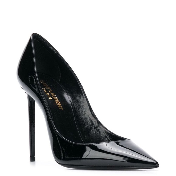 Black Saint Laurent Pointed Toe Pumps - Picture 2 of 6